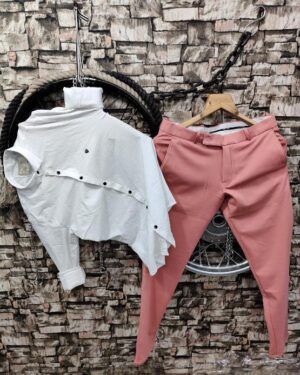 LYCRA SHIRT AND PANT - COMBO WHITE AND PINK